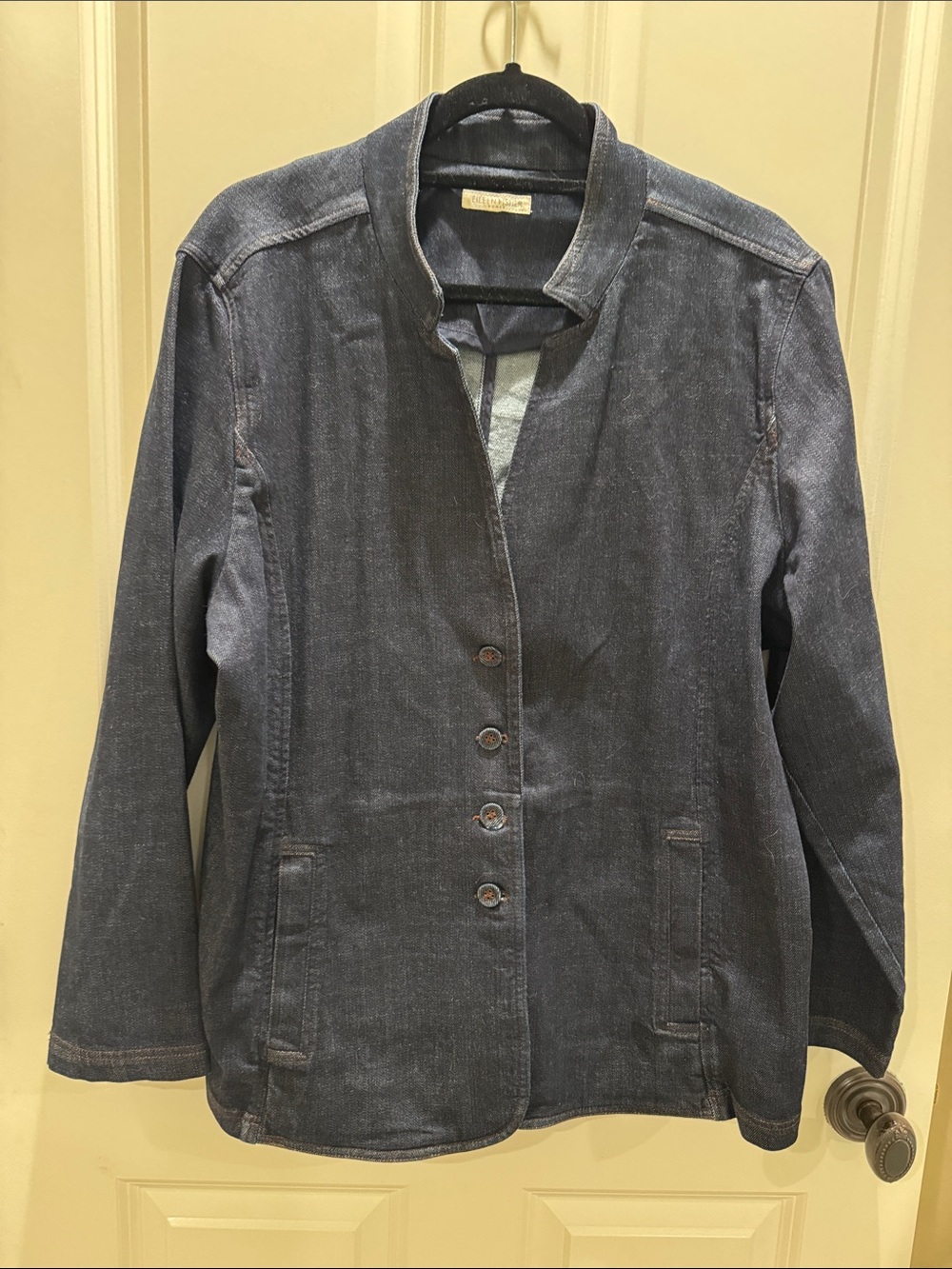 Eileen Fisher Woman- Indigo Blue Denim Button Jacket